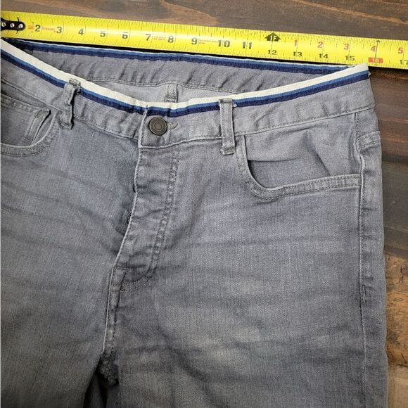 The Original Denim Company Button Fly Jeans Gray W Blue & White Waistband Siz 34 - Picture 6 of 10